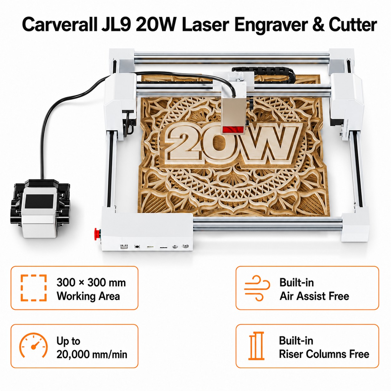 Carverall JL9 20W Mesin Penguk - Industrial Laser Engraver ulasan dan harga